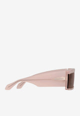 Alaïa Rectangular Mask Sunglasses Brown AA4E7007S-001-401