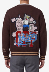 Off-White Cat Off Knitted Varsity Cardigan Brown OMHB019F26-KNI00150-510