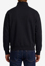 Jacquemus Gros Grain Half-Zip Sweatshirt Black SSM00313-AJ00174-990