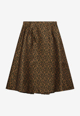 Prada Floral Print A-line Midi Skirt Green P199IHOOO6258/T_PRADA-F0161