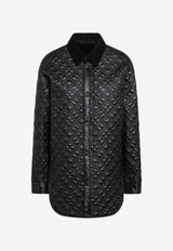 Moncler Corduroy-Collar Padded Jacket Black 2F00008595B1/T_MONCL-999