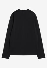 AMI PARIS Long-Sleeved Ami De Coeur T-shirt Black BFUTS235U724/T_AMI-001