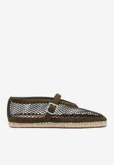 Alaïa Suede and Mesh Espadrilles Green AA3P1002A040NY/T_ALAIA-U21