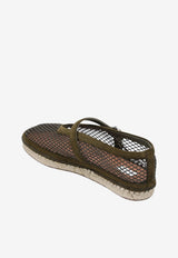 Alaïa Suede and Mesh Espadrilles Green AA3P1002A040NY/T_ALAIA-U21