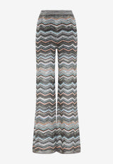 Zigzag Knit Wide-Leg Pants