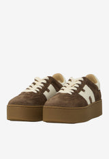 Hogan Cool Suede Flatform Sneakers Brown HXW6980FB60-UL6-0MB1