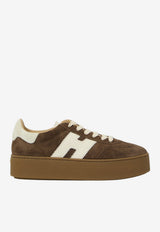 Hogan Cool Suede Flatform Sneakers Brown HXW6980FB60-UL6-0MB1