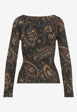 Paisley Print Fitted Top