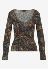 Paisley Print Fitted Top