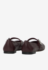 Roger Vivier Efflorescence Strap Ballet Flats in Nappa Leather Bordeaux RVW74344630-91T-R805