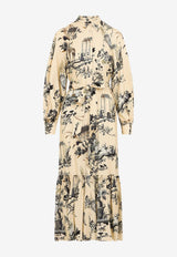 Printed Maxi Shirt Dress