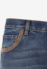 Straight-Leg Washed Jeans
