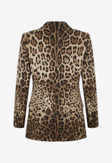 Dolce & Gabbana Leopard Print Wool Blazer Brown F29QFTFSBAV/T_DOLCE-HY13M