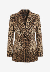 Dolce & Gabbana Leopard Print Wool Blazer Brown F29QFTFSBAV/T_DOLCE-HY13M