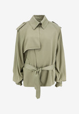 The Frankie Shop Elva Belted Wool Coat Green TRFS21993430SAGE_Sage_70332700