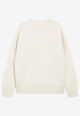 AMI PARIS Ami De Coeur Intarsia Knit Cardigan White UKC367U018/T_AMI-154