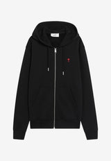 AMI PARIS Ami De Coeur Zip-Up Hooded Sweatshirt Black BFUSW435730/T_AMI-001
