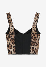 Dolce & Gabbana Leopard Print Bustier Top Brown F7BB1THS5E3/T_DOLCE-HY13M