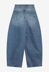Jacquemus High-Waist Curved-Leg Jeans Blue PAW00609AD00038/T_JACQM-33C