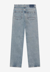 Golden Goose DB Logo Patch Faded Jeans Blue GWP02353P002607/T_GOLDE-50100