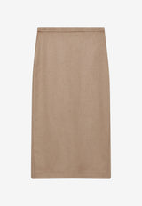 Max Mara Tenda Pencil Skirt Beige MXMTENDAWO/T_MAXM-001