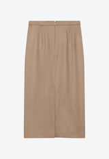 Max Mara Tenda Pencil Skirt Beige MXMTENDAWO/T_MAXM-001