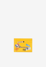 Printed Stamps Leather Cardholder