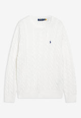Polo Ralph Lauren Cable Knit Logo Sweater White 710775885033CO/R_POLOR-WHT