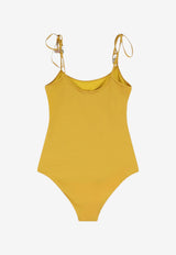 Chloé Knotted One-Piece Swimsuit Yellow CH26UMB27989728_Safarigold_70331956