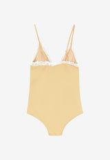 Chloé Lace-Trimmed V-neck Bodysuit Brown CH26UBD34989277_Sheerbrown_70331730