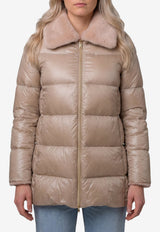 Herno Faux Fur Collar Padded Jacket Beige PI002140D-12017Z-1985