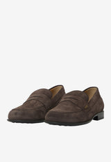 Tod's Raised Logo Suede Loafers Brown XXW19M0KK70-RE0-S808