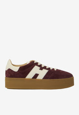 Hogan Cool Suede Low-Top Sneakers Bordeaux HXW6980FB60-UL60-UUJ