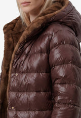 Herno Faux Fur-Trimmed Ultralight Down Jacket Brown PI002312D\-12017Z-8810