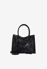 Mini Le City Crinkled Leather Tote Bag