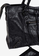 Medium Le City Crinkled Leather Shoulder Bag