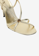 Valentina 80 Laminated Leather Sandals