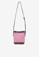 Mini Pivot Bucket Bag in Leather and Suede