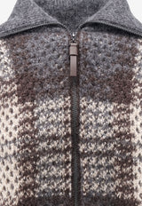 Brunello Cucinelli Intarsia Knit Sequined Cardigan Multicolor MMT571726CYL69_IVORY_70014655