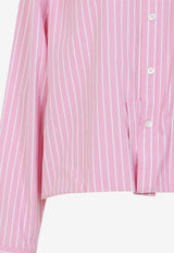 Folded Long-Sleeved Stripe Shirt