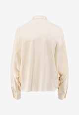 Brunello Cucinelli Long-Sleeved Silk Shirt Beige MB179M2C06C7925_PANAMA_70014834
