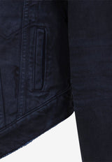 Curved Waistband Denim Jacket