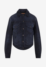 Curved Waistband Denim Jacket