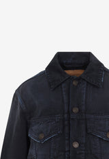 Curved Waistband Denim Jacket