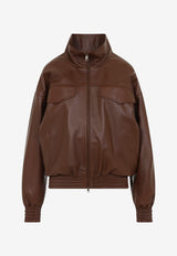 High Collar Leather Jacket