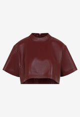 Leather Cropped T-shirt