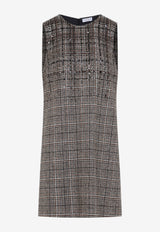 Prince of Wales Alpaca Blend Mini Dress