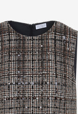 Prince of Wales Alpaca Blend Mini Dress