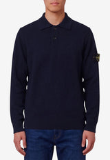 Stone Island RWS Virgin Wool Long-Sleeved Polo T-shirt Navy L2S155100018-S00B4-V0020