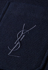 Saint Laurent Logo Embroidered Polo T-shirt Blue 862765Y38FL4035_BLEUMINUIT_70333365